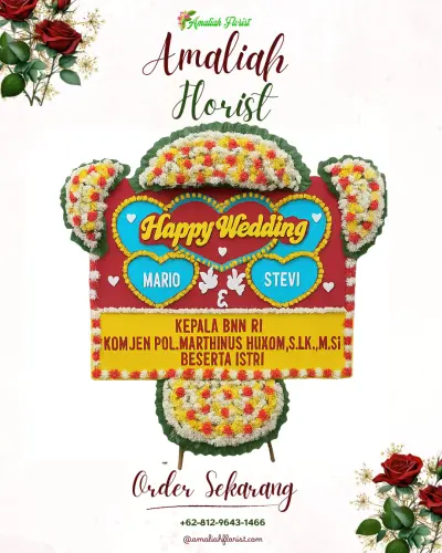 Karangan Papan Bunga Pernikahan di Tembok Lor
